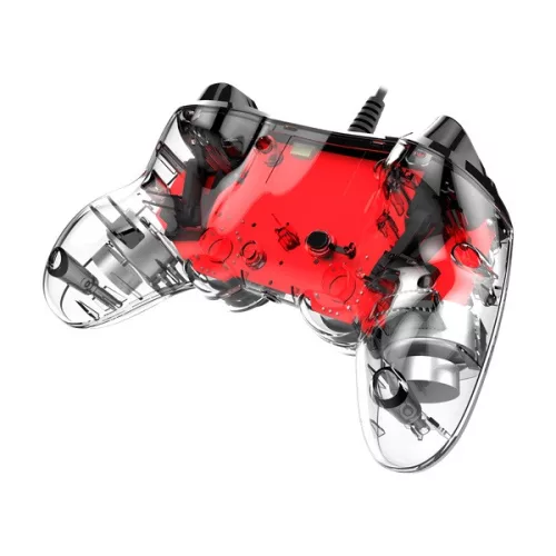 Nacon 2804955 Compact PS4 vezetékes átlátszó-halványpiros kontroller
