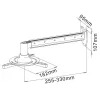 Stell SHO 1092 25 -33cm, 15°, 15kg ezüst fali kihúzható projektor tartó