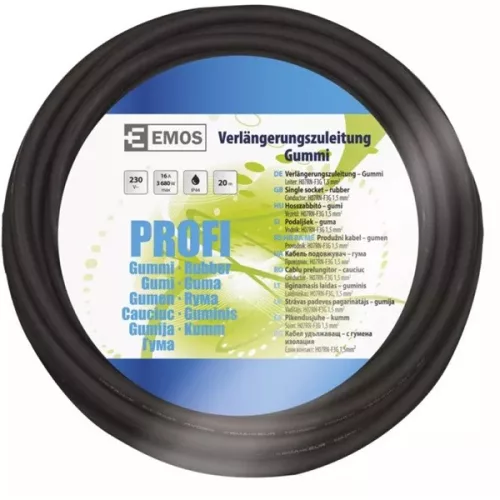 Emos P01820 20 metrový predlžovací kábel s gumovou konštrukciou 3x1,5 mm2
