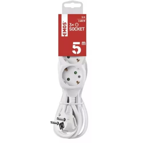 Predlžovací kábel Emos P0325R s 3 zásuvkami, 5 metrov, 1,5 mm2