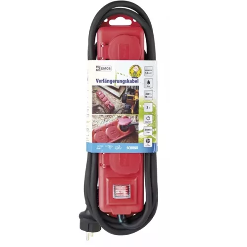 Predlžovací kábel Emos P14231 so 4 zásuvkami, 3 metre, 1,5 mm2