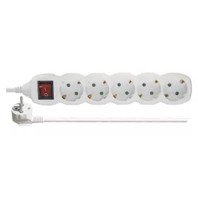   Predlžovací kábel Emos P1522 s 5 zásuvkami, 2 metre, 1 mm2, biely, s vypínačom