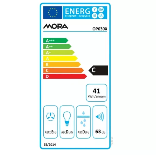 Mora OP630X strieborný, tradičný, rozmer: 60 cm, hlučnosť: 63 dB, digestor