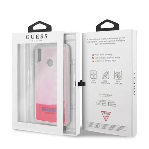 Guess Huawei Psmart leuchtende transparente rosa Sandhülle