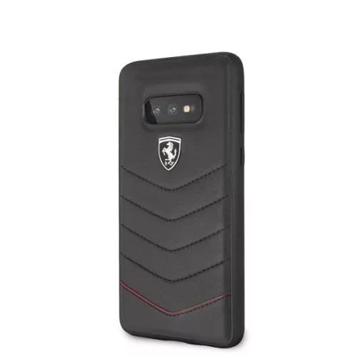 Ferrari Heritage Samsung S10 Lite Gesteppte Leder Hartschalen-Hülle Schwarz