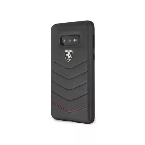Ferrari Heritage Samsung S10 Lite Gesteppte Leder Hartschalen-Hülle Schwarz