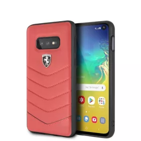   Ferrari Heritage Samsung S10 Lite gesteppte Leder-Hartschalen-Hülle in Rot