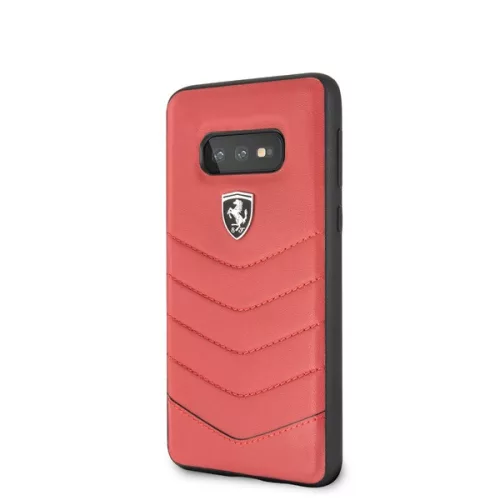 Ferrari Heritage Samsung S10 Lite gesteppte Leder-Hartschalen-Hülle in Rot