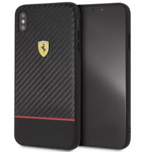 Ferrari On-Ttrack Racing iPhone XS Max Carbon-/Gummi-Rückseite