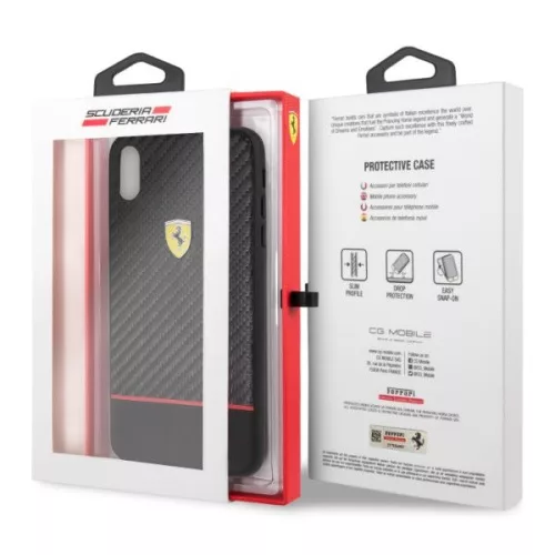 Ferrari On-Ttrack Racing iPhone XS Max Carbon-/Gummi-Rückseite