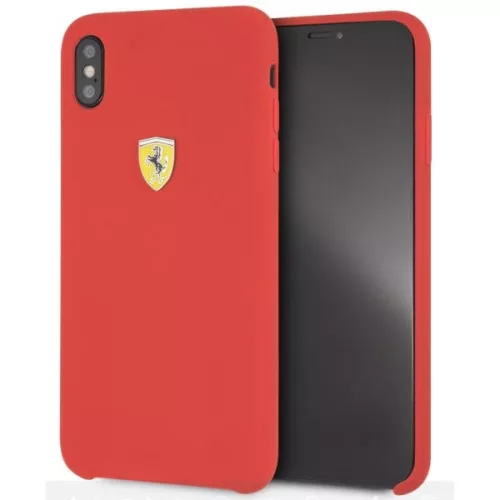 Ferrari SF iPhone XS Max rote Silikon-Rückseite