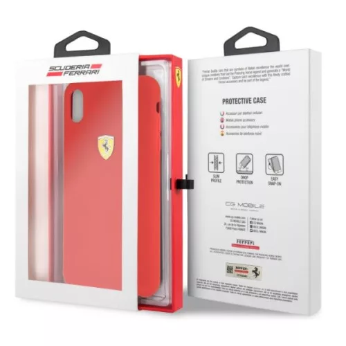 Ferrari SF iPhone XS Max rote Silikon-Rückseite
