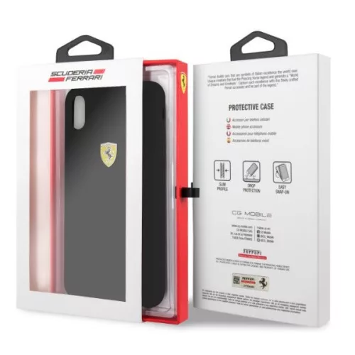 Ferrari SF iPhone XS Max schwarze Silikon-Rückseite
