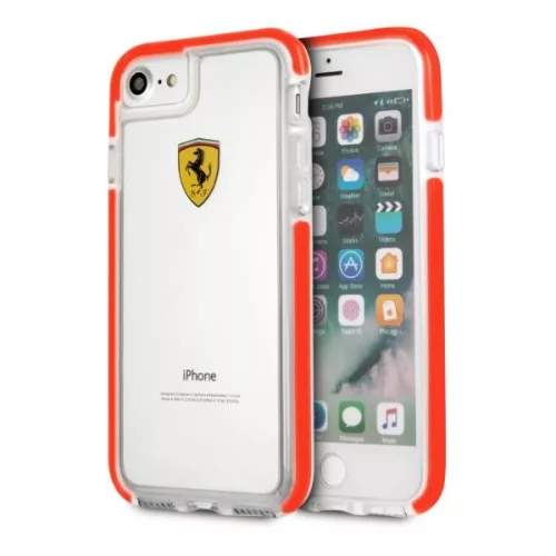 Ferrari iPhone 7 transparente/rote glänzende Rückseite