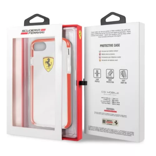 Ferrari iPhone 7 transparente/rote glänzende Rückseite