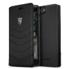 Ferrari Heritage iPhone 7 Plus schwarze gesteppte/zu öffnende Lederhülle