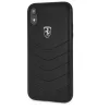 Ferrari Heritage iPhone XR schwarze gesteppte/harte Lederhülle