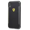 Ferrari SF Racing Shield iPhone XR Rückseite in Schwarz mit Carbon-Effekt