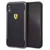 Ferrari SF Racing Shield iPhone XR Rückseite in Schwarz mit Carbon-Effekt
