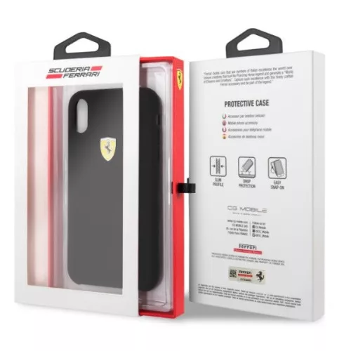 Ferrari SF iPhone XR schwarze Silikon-Rückseite