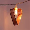 Szív alakú fém/4m/meleg fehér/20db LED-es/USB-s fényfüzér, fénydekoráció