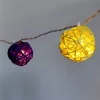 Iris Gömb alakú fonott/rattan/4m/több színű/20db LED-es/3xAA elemes fényfüzér, fénydekoráció