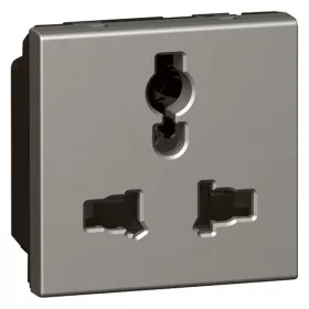   Legrand 572623 Arteor Multistandard socket 2P+E unswitched, shuttered, 2 modules, magnesium