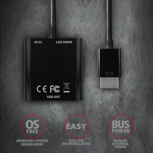 Adaptér Axagon RVH-VGAN HDMI - VGA + audio výstup