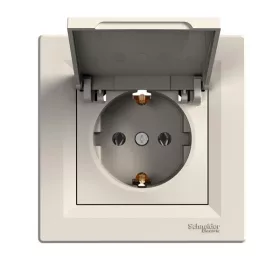   Schneider EPH3100123 ASFORA csapfedeles/csavaros/kerettel/bézs 2P+F csatlakozóaljzat