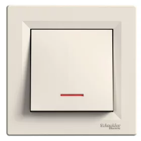   Schneider EPH1400123 ASFORA rugós bekötés/jelzőfényes/bézs egypólusú kapcsoló