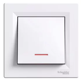   Schneider EPH1600121 ASFORA jelzőfényes/rugós bekötés/fehér egypólusú nyomó