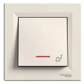   Schneider EPH1700123 ASFORA jelzőfényes/csengőjel/rugós bekötés/bézs egypólusú nyomó