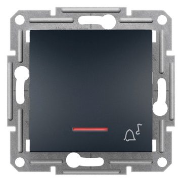   Schneider EPH1700171 ASFORA jelzőfényes/csengőjel/rugós bekötés/antracit egypólusú nyomó