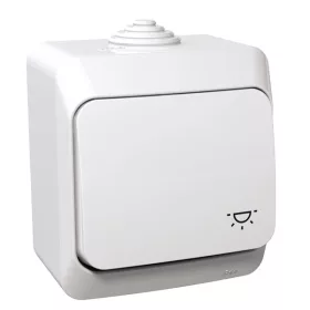   Schneider WDE000513 CEDAR PLUS mit Lampensignal IP44 weißer einpoliger Drucktaster