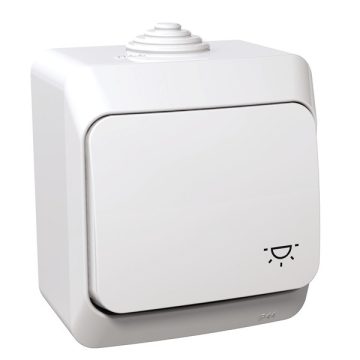   Schneider WDE000513 CEDAR PLUS lámpajellel IP44 fehér egypólusú nyomó