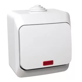   Schneider WDE000561 CEDAR PLUS mit Kontrollleuchte/IP44 weißer Kippschalter