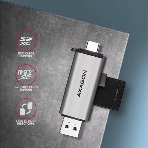 Čítačka kariet Axagon CRE-SAC USB 3.2 typu A a typu C SD/microSD