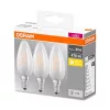 LED sviečková žiarovka Osram Base s matným skleneným tienidlom/4W/470lm/2700K/E14 3 ks