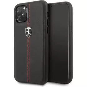   FERRARI GEN iPhone 11 Pro függőlegesen csíkozott fekete kemény bőrtok