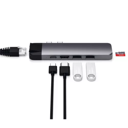 Satechi ST-TCPHEM hliníkový PRO Type-C 4K HDMI rozbočovač, vesmírne sivý