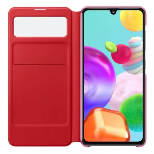Samsung OSAM-EF-EA415PWEG Galaxy A41 S-View Brieftaschenhülle, weiße Schutzhülle