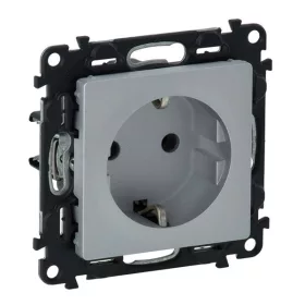   Legrand 753325 Valena Life gyermekvédelem nélkül/ csavaros vezetékbekötéssel alumínium 2P+F csatlakozóaljzat