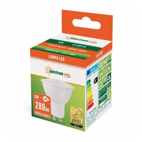 SpectrumLED 4W/300Lm/3000K/IP20/GU10/120stupňový LED svetelný zdroj GU10