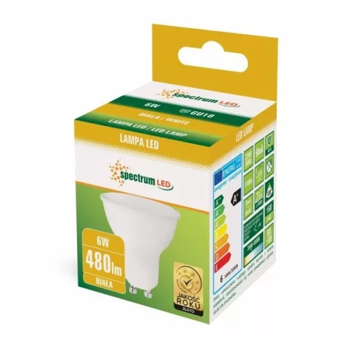 SpectrumLED 6W/480Lm/4000K/IP20/GU10/120stupňový LED svetelný zdroj GU10