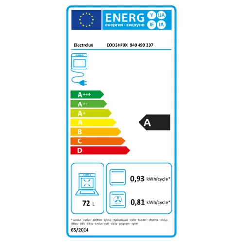Electrolux SteamBake EOD3H70X inox, vstavaná rúra, objem rúry: 72 l, gril, konvekcia, rúra