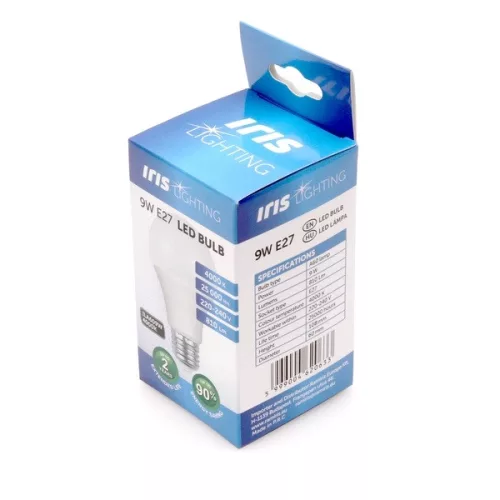 LED svetelný zdroj Iris Lighting E27 A60 9W/4000K/810lm