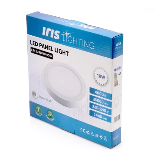 Stropný okrúhly LED panel Iris Lighting PLSUR-18W 18/1440lm/4000K