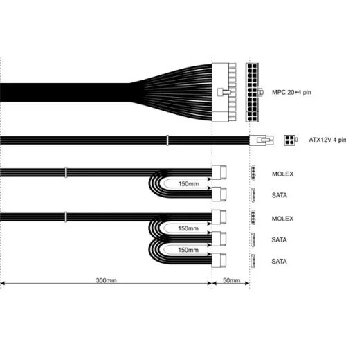 Základný zdroj Akyga 500W (AK-B1-500E)
