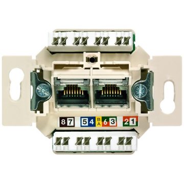   Siemens 5TG2027-2 Delta UAE 2X8pólusú RJ45 UTP CAT6 A informatikai csatlakozóaljzat