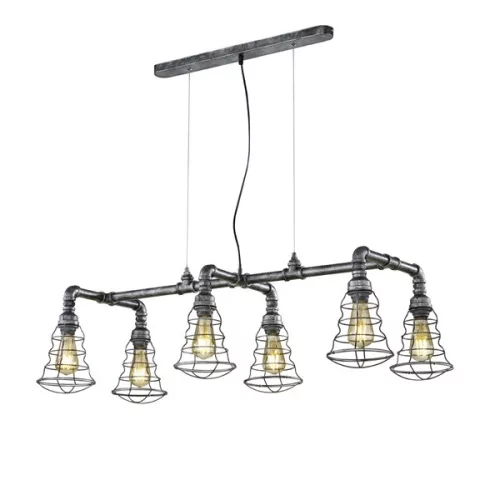 TRIO 307000688 GOTHAM 6 x E27 antik ezüst többágú függeszték